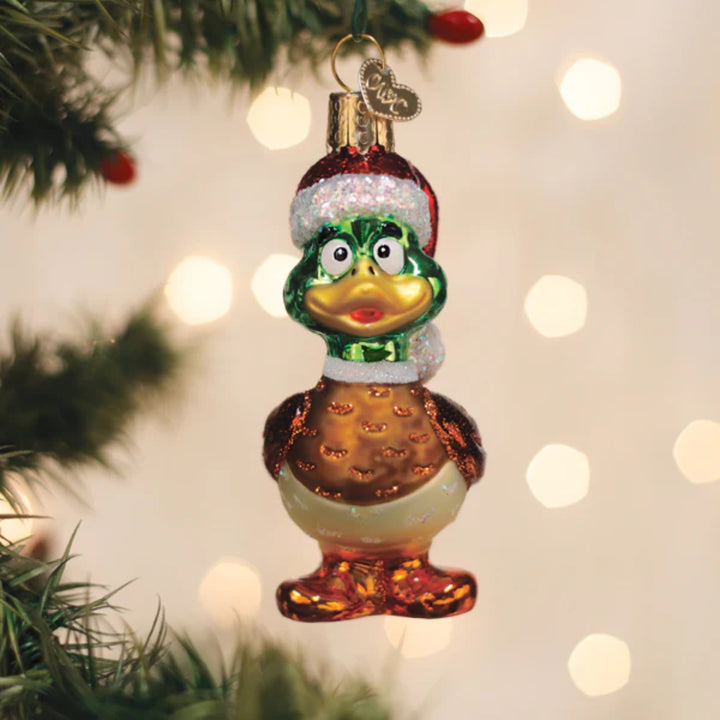 Silly Santa Duck Old World Ornament