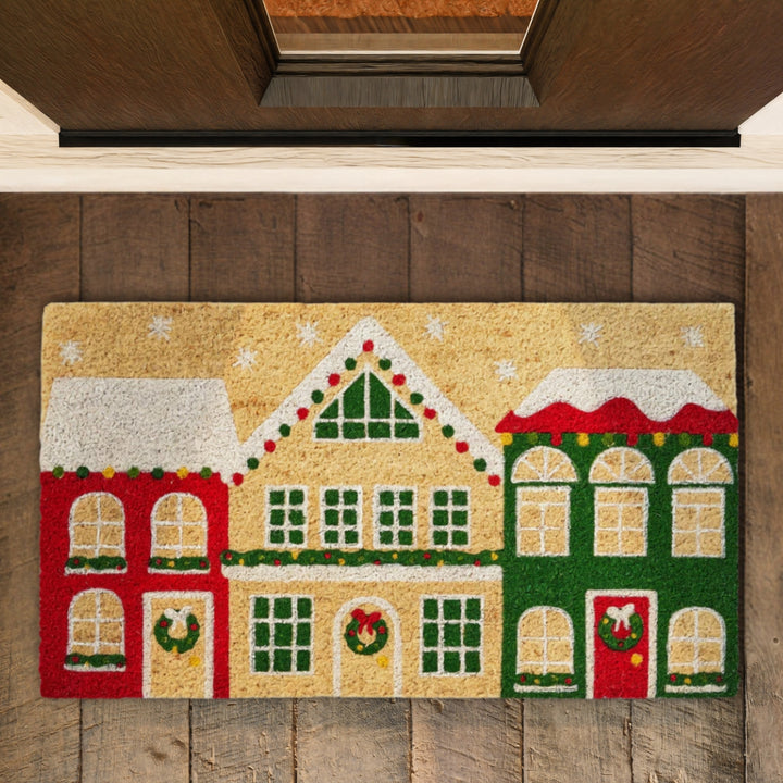Christmas House Coir Mat