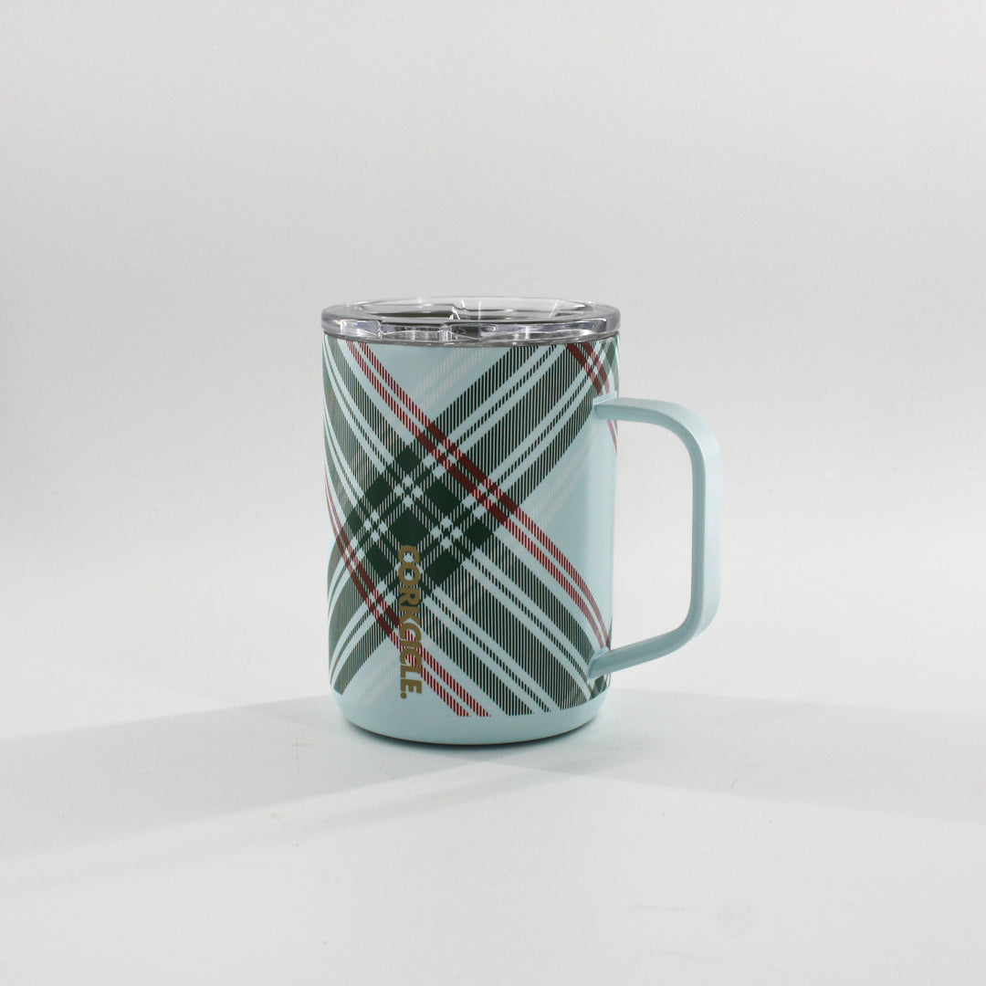 Corkcicle Peppermint Plaid Mug