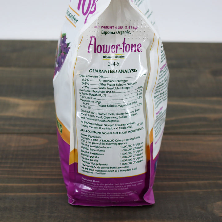Espoma Organic Flower-tone 4 lb ingredients