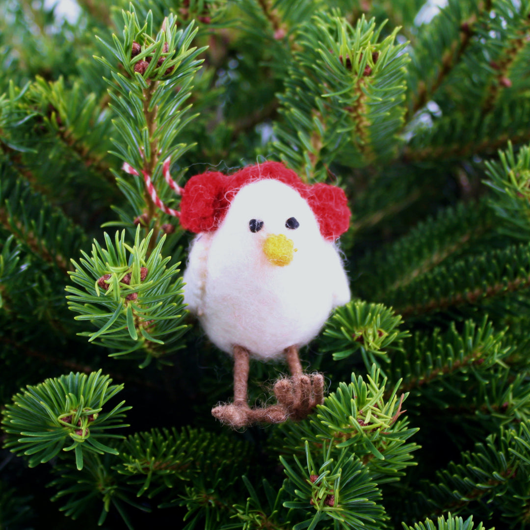 Felt Chick with Earmuffs Ornament
