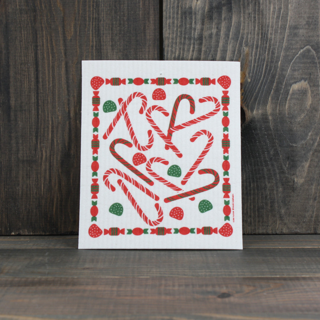 Swedish Dishcloth - Candy Canes