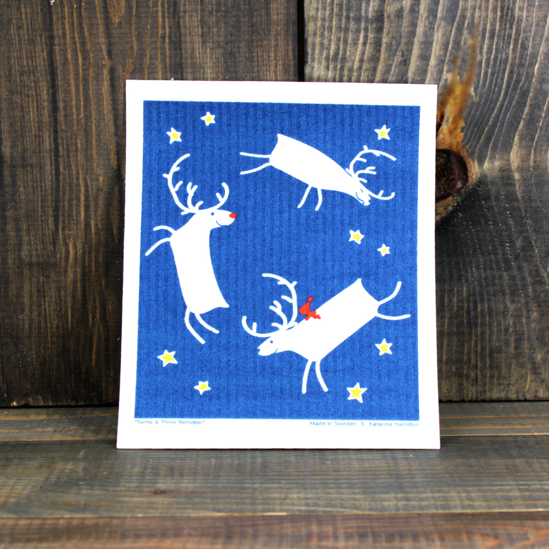 Swedish Dishcloth - Three Reindeer