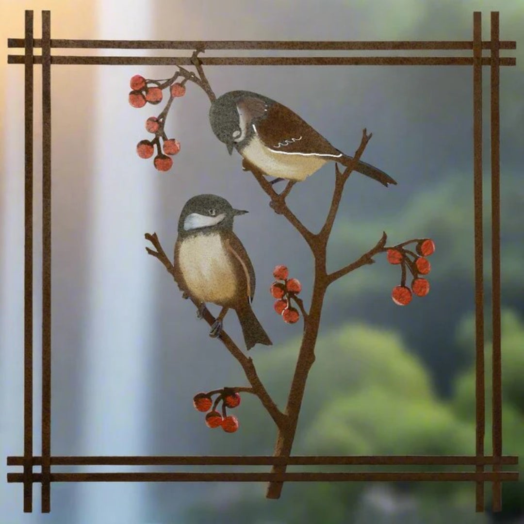 Wall Art Chickadees & Berries