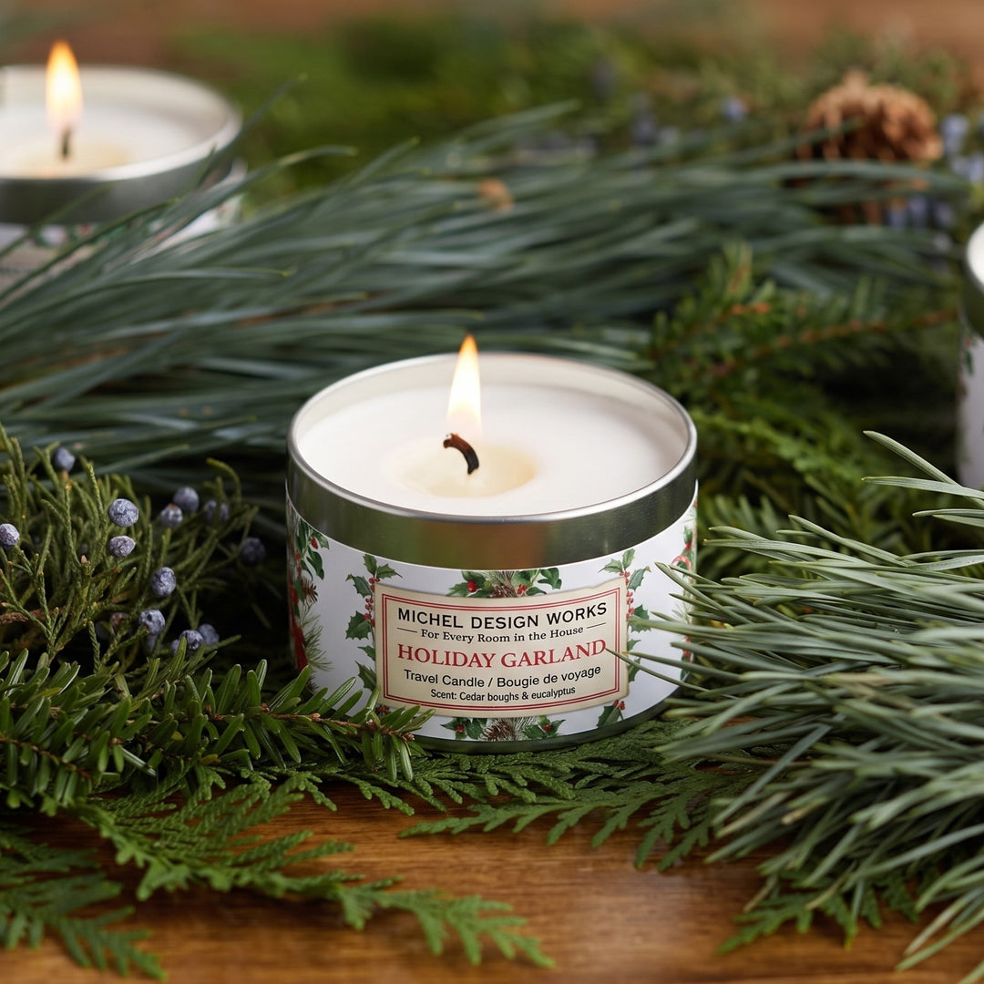 Michel Design - Holiday Garland Travel Candle