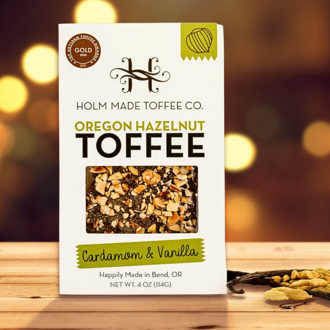 Holm Made Toffee Co. Cardamom & Vanilla Hazelnut Toffee