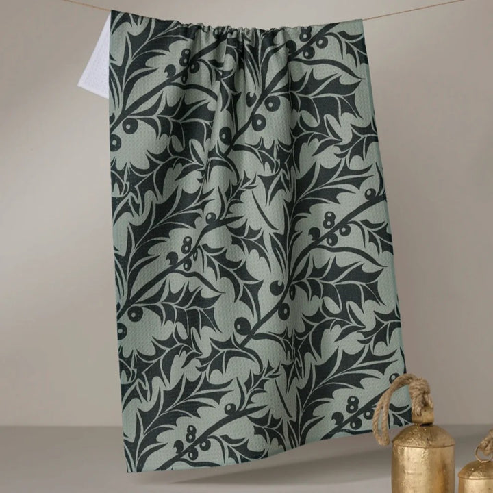 Winter Foliage Geometry Dishtowel