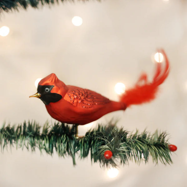 Large Red Cardinal Old World Ornament