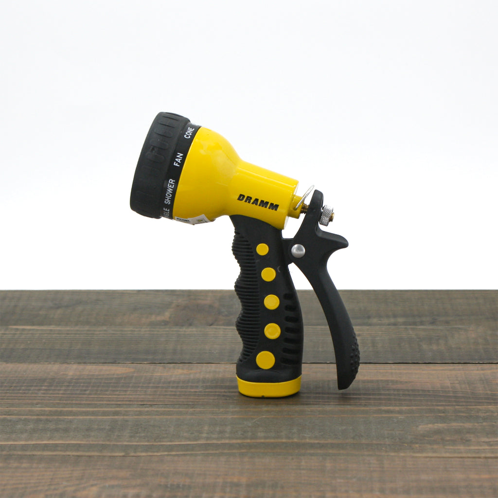 dramm garden hose sprayer Dramm 9 Pattern Revolver Spray Gun Nozzle Blue