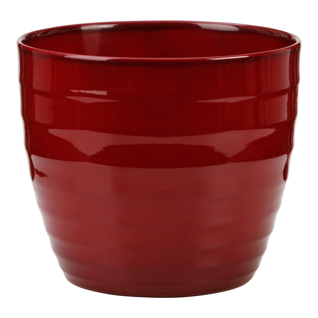 Dark Red Wavy Pot
