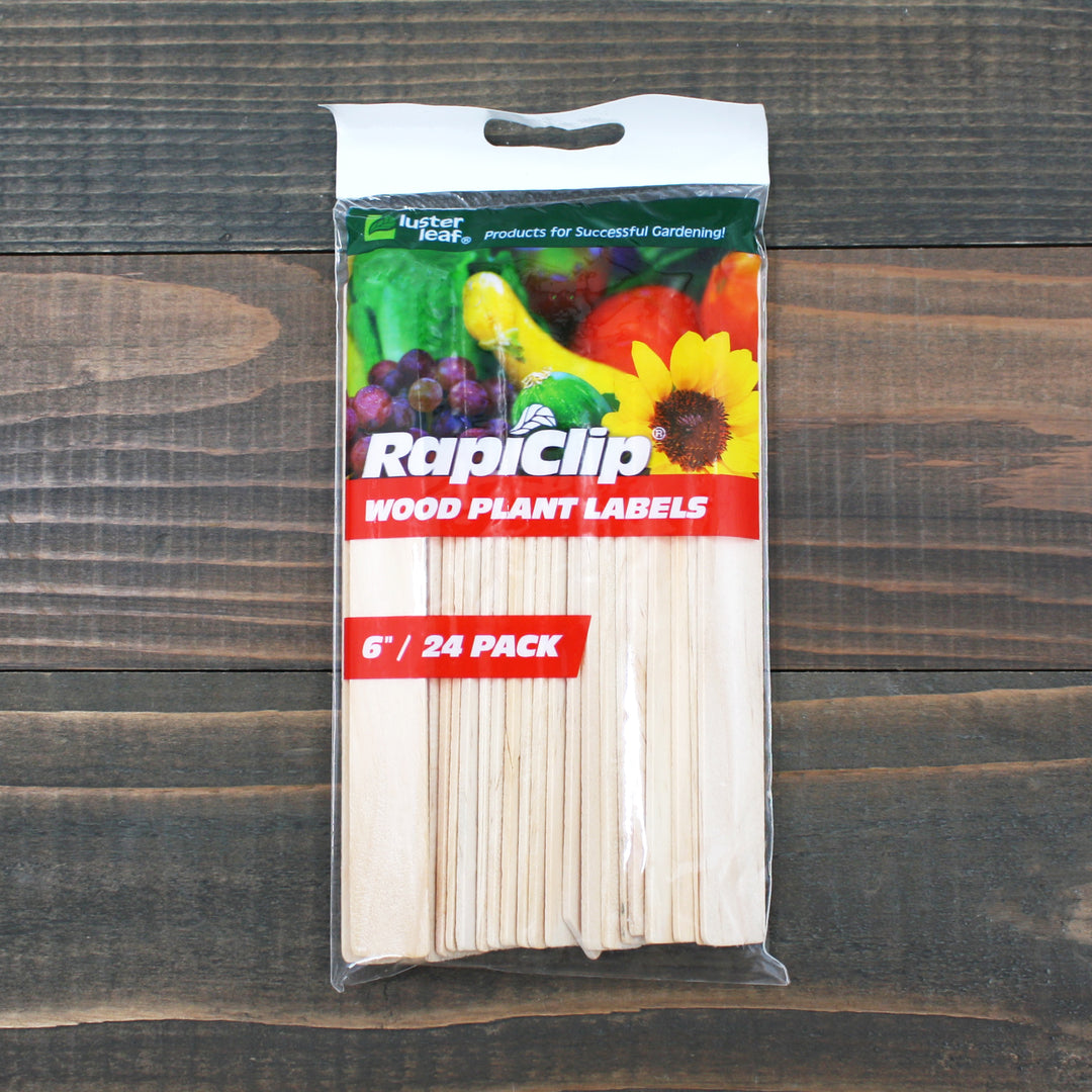 Rapiclip Wood Plant Labels 24 Pack 6"