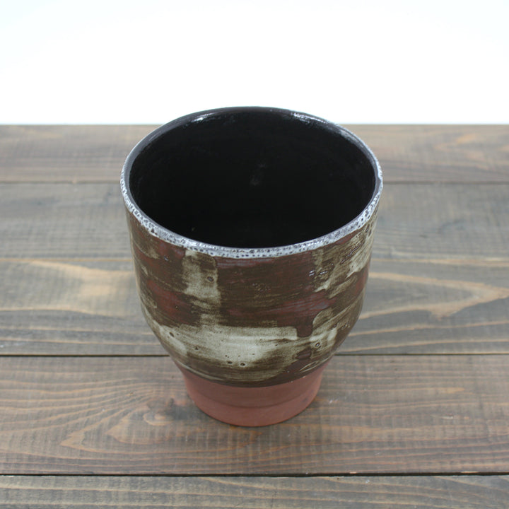 Reactive Brown Glazed Stoneware Pot
